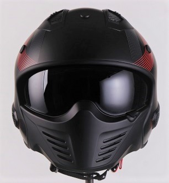 Helm VITO JET BRUZANO schwarz-matt/rot